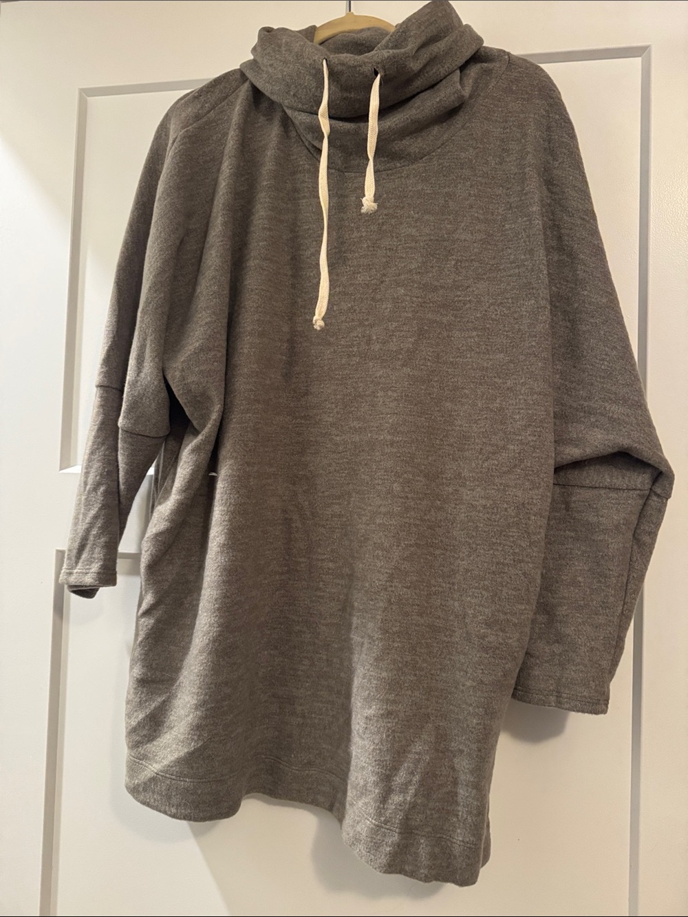 Cozy Gray Women's Funnel Cowl Turtleneck Sweater